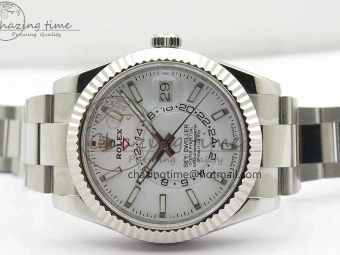 1218 Sky-Dweller 326934 SS Noob 1:1 Best Edition White Dial on SS Bracelet Asian 23J to TechFriendly 2880